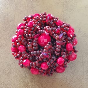 Hobe' Vintage Red & Ruby Colored Brooch